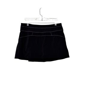 Athleta Black Pleated Athletic Skirt golf pickle ball With Built-in Shorts SZ S